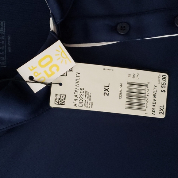 adidas Men's Advantage  Polo  Golf Shirt 2XL Collegiate Navy White - Picture 4 of 9